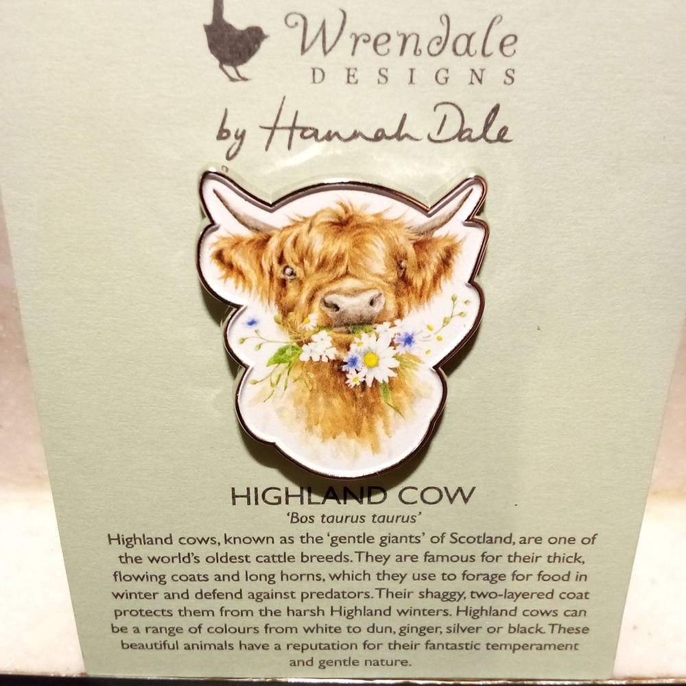 NWT Wrendale Designs Highland Cow Pin